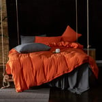 N\C Bedding Set Duvet Covers Full Queen Size Comforter Set Duvet Cover Sets Washed Linen Duvet Cover Double King Size Brown Duvet Cover Double Bed with Fitted Sheet Quilt Cover 220×240cm