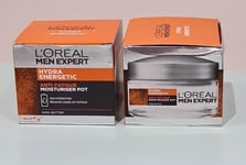 2 X L'Oreal Men Expert Hydra Energetic Anti-Fatigue Moisturiser Pot 50ml 