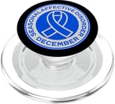 Seasonal Affective Disorder Awareness December Blue Ribbon PopSockets PopGrip for MagSafe