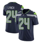 RFVBGT Jerseys De Rugby,pour Seahawks # 24 Lynch, Survêtement en Jersey De Rugby pour Hommes Maillot De Football Américain Blue-XL