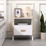 1 Drawer Nightstand Teepee Style Home Bedroom Furniture Storage Unit