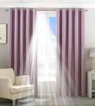 Riva Home Eclipse Blackout Eyelet Curtains Mauve Purple Pink,168cm W x 137cm D