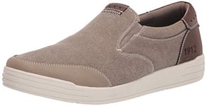 Nunn Bush Homme Kore City Walk Chaussures à Enfiler en Toile avec Bout Mocassin Basket, Stone, 39.5 EU