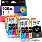 Cartouche d¿Encre Compatible pour HP 920 XL 920XL Pack de 8 (2 Noir, 2 Cyan, 2 Magenta, 2 Jaune) Compatibles pour HP Officejet 6000 6500 6500 A 7000 7500 A