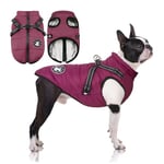 Dog Coat with Harness Warm Dog Coats Waterproof Upgrade Dog Clothes for Winter Cold Weather Cozy Dog Jacket for Small Medium Large Dogs