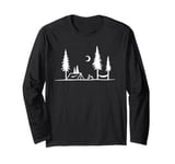 Overnight Vintage Camping Tent at Woods Outdoor Hiking Long Sleeve T-Shirt