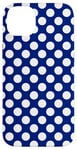 iPhone 14 Plus White Dots on Dark Blue Pattern Polka Dot Case