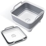 WERPOWER Vamako 9L Collapsible Dish tub Portable Sink, Folding Laundry tub, Washing Basin with draining Plug, Collapsable Dish Drai.