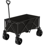 Chariot de transport pliable noir avec roues tout terrain GT Garden