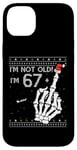 Coque pour iPhone 14 Plus 67 + 1 Flip Off Middle Finger - Funny Skull 68th Birthday