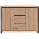 Calicosy - Buffet Industriel 2 portes 3 tiroirs L120 cm - denver