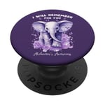 Elephant I Will Remember For You Alzheimer's Awareness ALZ PopSockets Swappable PopGrip