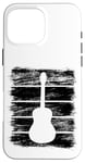 Coque pour iPhone 16 Pro Max Guitare Esquisse Instrument de musique pour guitaristes