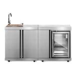 Kjøleskap og Oppvaskbenk Myoutdoorkitchen Stainless Collection Duopakke