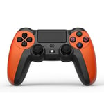 NK Wireless Controller for PS4 / PS3 / PC/Mobile - Dualshock vibration, fonction de détection 6 axes, lumière LED, écran tactile, prise casque, câble de chargement inclus - Orange