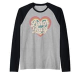 Lunch Lady Heart Cafeteria Worker Raglan Baseball Tee