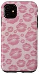 iPhone 11 Lip Stick Pink Kisses Marks Valentine Makeup Lover For Girls Case