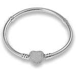 Pandora Charms Armband för kvinnor med 925 silverhjärtlås, smycken för kvinnor, julklapp, födelsedagspresent, mors dag