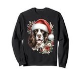 Christmas English Springer Dog Watercolor Artwork Sweatshirt