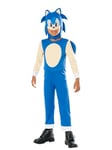 RUBIES - Déguisement Sonic, The Hedgehog Officiel - Costume Sonic Bleu avec Cagoule Masque Rembourrée - Taille 5-6 Ans - Pour les Fans du Héros Jeu Vidéo Séga Sonic, le Hérisson Supersonique