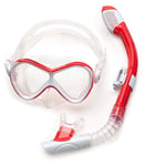 MHSHKS Snorkel Set Anti-Fog Snorkeling Diving Mask Underwater Respirator Set Swimming Supplies Diving Equipment Kit For Children (Color : Transparent red)