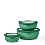 Mepal – Multi Bowl Cirqula 3-Piece Set – Food Storage Container with Lid - Suitable as Airtight Storage Box for Fridge & Freezer, Microwave Container & Servable Dish - 350, 750, 1250ml - Vivid green