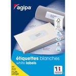 Agipa Etiquettes blanches coins droits multi-usage AGIPA 100634 51 x 33,8 mm - Boite de 3200