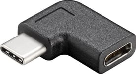 Adapter MicroConnect USB-C hane till USB-C hona, Gen.2, 4K@60Hz, 100W, vinklad