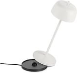LVL THETA Lampe de Table LED Sans Fil Rechargeable - Lampe Dimmer pour éclairage intérieur et extérieur IP65 - Abat Jour Lampe de Chevet pour Chambre, 2700 - 4000K, 9-24h. (Blanc Mat)