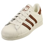 adidas Superstar 82 Womens White Brown Fashion Trainers - 5 UK