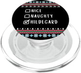 Nice, Naughty, Hildegard Christmas Ugly Sweater Style PopSockets PopGrip for MagSafe