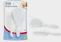 Baby Grooming Set, Brush and Comb  White Soft & Gentle for your Baby First Steps