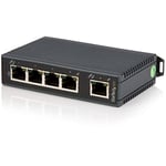 StarTech.com 5-Port Ethernet Switch - 10/100Mbps Industrial Networking Solution - IP30-rated Energy Efficient Internet Switch (IES5102), Black