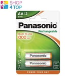 2 Panasonic Rechargeable Aa Ready To Use Batteries 1000mAh Nimh 1.2V 2BL Neuf