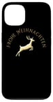 iPhone 13 Gold German Merry Christmas Frohe Weihnachten Reindeer Case