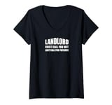 Womens Landlord. First Call For Wit, Last Call Patience. Pub Owner V-Neck T-Shirt