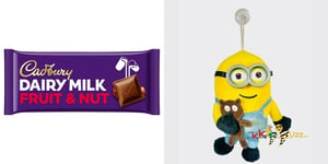 Minion Soft Toy For Kids & Cadbury Dairy Milk Fruit & Nut Chocolate -180g