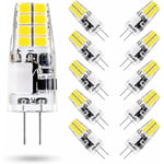 3W G4 LED-lampa, 6000K kallvitt, motsvarande 35W G4 halogenlampa, AC/DC 12V, 300 lumen, ej dimbar, 10-pack