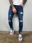 Distmurcia-Jean De Motard Déchiré Pour Homme,Pantalon En Denim Pur À Fermeture Éclair,Coupe Cintrée,Style Hip Hop,Punk,Avec Trous