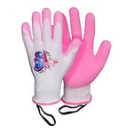 ROSTAING Gants Jardinage Enfant LISON - Paire de Gants de Jardinage et Bricolage - Pour les Petites et Délicates Mains et la Sécurité de vos Enfants, Blanc / Rose