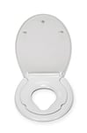 Croydex Lomond Family Toilet Seat Soft Close, Anti-Bacterial, Removable Child Seat, Quick Release, Top & Bottom Fix - Perfect Soft Close Toilet Seat for Training, Toilet Seat with Child Seat Built In