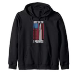 Just The Tip Gun Bullet US Flag Rifle Machine Gun Men Women Zip Hoodie