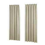 Deconovo Rideaux Occultant Lot de 2 Rideau Thermique Anti Froids Isolation 140x290cm pour la Chambre Beige Foncé