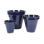 Dipped Hand Painted Set of 3 Outdoor Garden Classic Plant Pots (D) 16-29cm