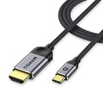 QGeeM USB C to HDMI Cable Adapter 10ft 4K, USB Type C to HDMI Thunderbolt 3/4 Compatible for iPhone 15 Pro Max,Galaxy,Mac Book Pro/air IPad pro,Surface Book,Dell XPS,HP,Thinkpad,Pixelbook, More(10ft)