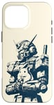 Coque pour iPhone 16 Pro Max Vintage Anime Hamster Love Mecha avec Hamster Friend Manga