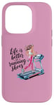 Coque pour iPhone 14 Pro Life is Better in Running Shoes Gym Workout Tapis de course