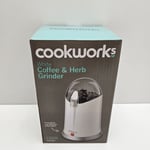 Cookworks White Coffee Beans & Herb Grinder Electric 150w Brand New