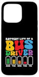 Coque pour iPhone 15 Pro Max Batterie drôle de conducteur de bus scolaire, bus public, bus