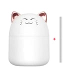 (White Cat 250ML)Ilmankostutin 250ML Aroma-eteeristen öljyjen diffuusori USB Cool Mist -sumutin yövalolla makuuhuoneeseen kodin auton tuoksuhajotin